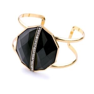 Brass Vintage Black Geometric Cuff
